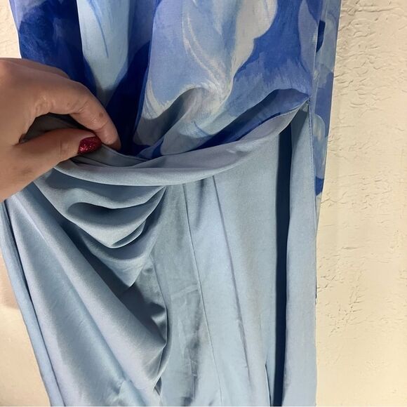 LULU’S The Way to Perfection Blue Abstract Print Surplice Maxi Dress - Picture 8 of 15